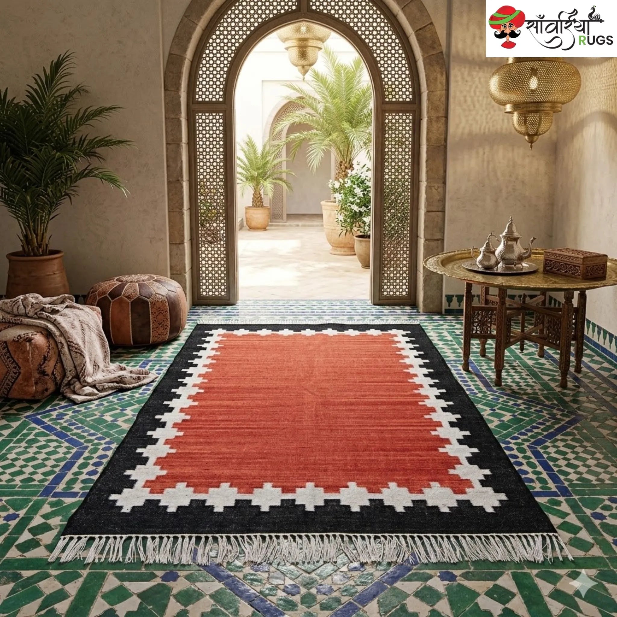 Handwoven Kilim Wool Cotton Rug for Modern & Tribal Interiors