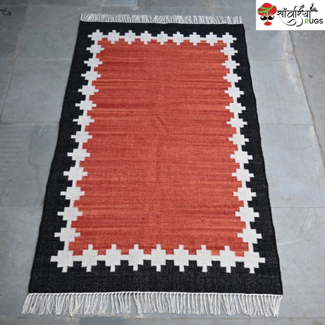Handwoven Kilim Wool Cotton Rug for Modern & Tribal Interiors