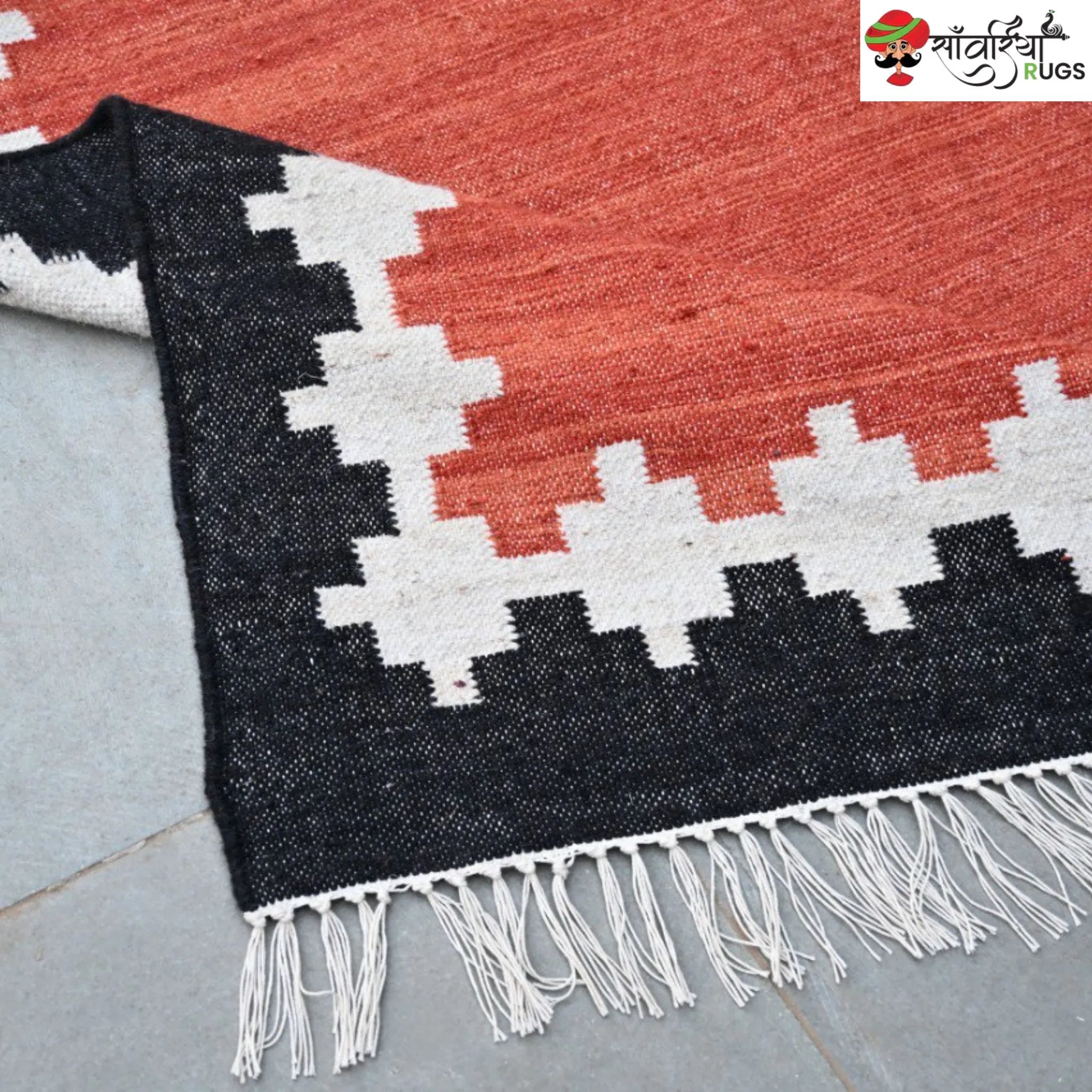 Handwoven Kilim Wool Cotton Rug for Modern & Tribal Interiors