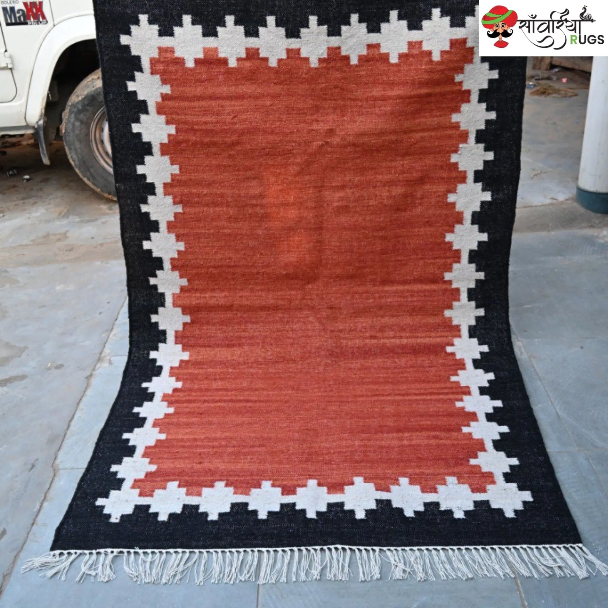 Handwoven Kilim Wool Cotton Rug for Modern & Tribal Interiors