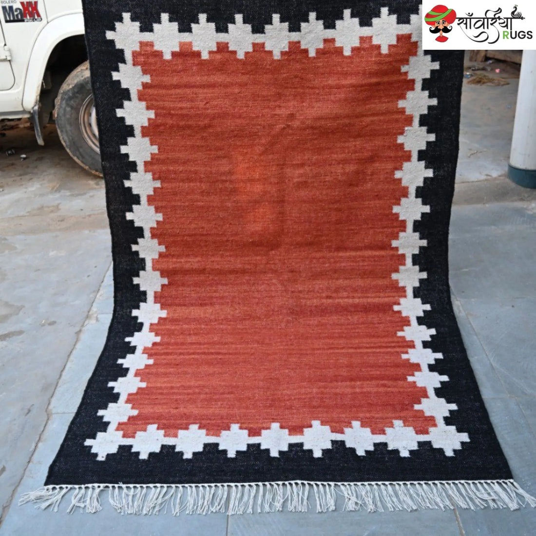 Handwoven Kilim Wool Cotton Rug for Modern & Tribal Interiors