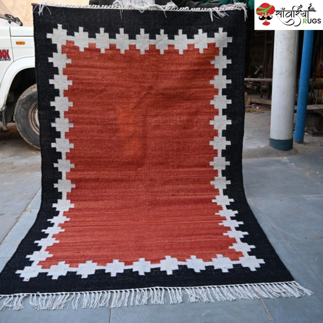 Handwoven Kilim Wool Cotton Rug for Modern & Tribal Interiors