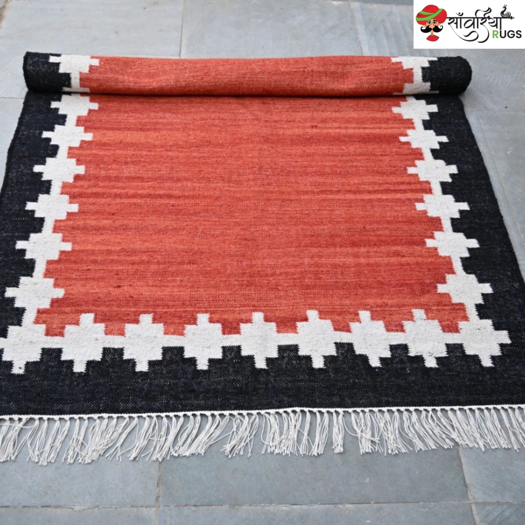 Handwoven Kilim Wool Cotton Rug for Modern & Tribal Interiors