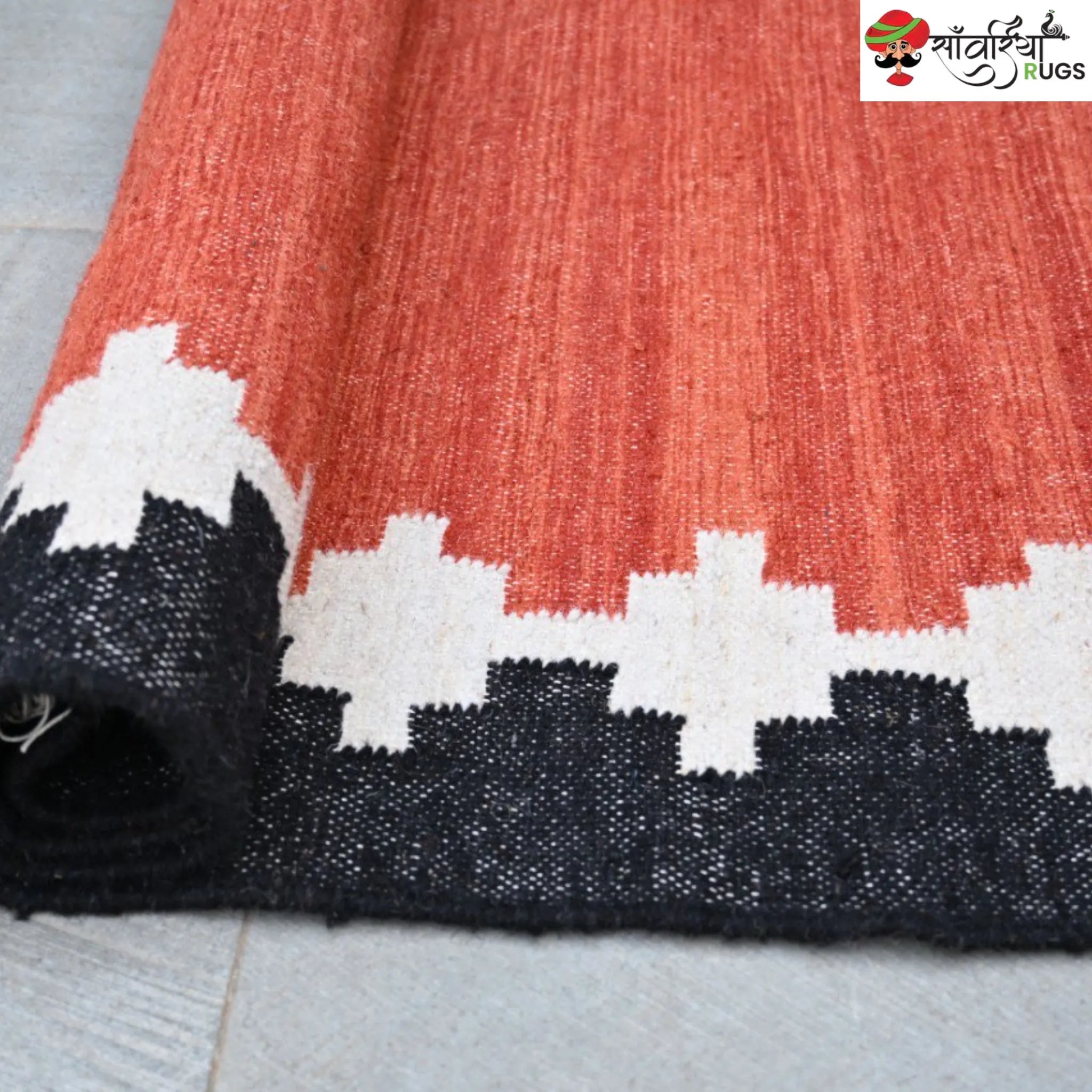 Handwoven Kilim Wool Cotton Rug for Modern & Tribal Interiors
