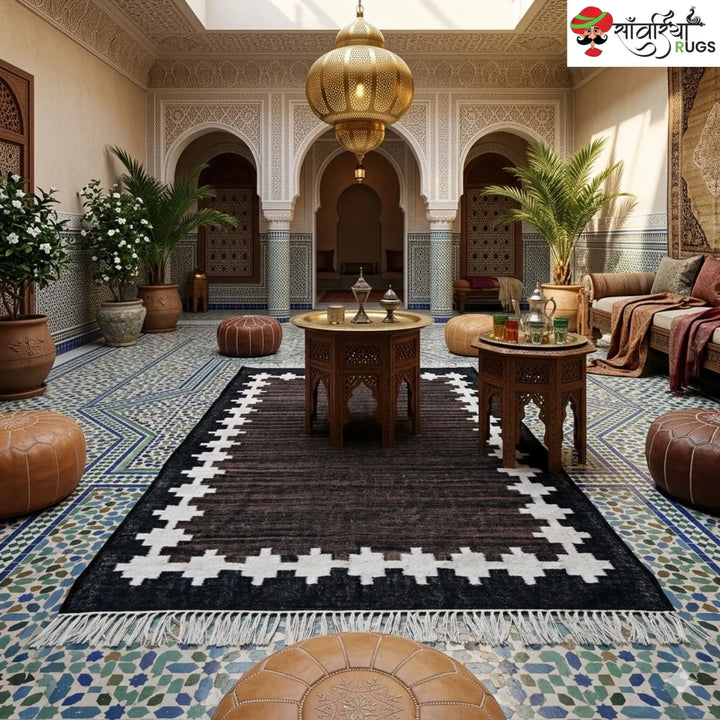 Handwoven Kilim Wool Cotton Rug for Modern & Tribal Interiors