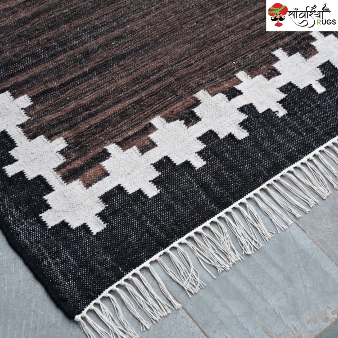 Handwoven Kilim Wool Cotton Rug for Modern & Tribal Interiors