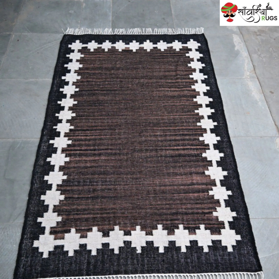 Handwoven Kilim Wool Cotton Rug for Modern & Tribal Interiors