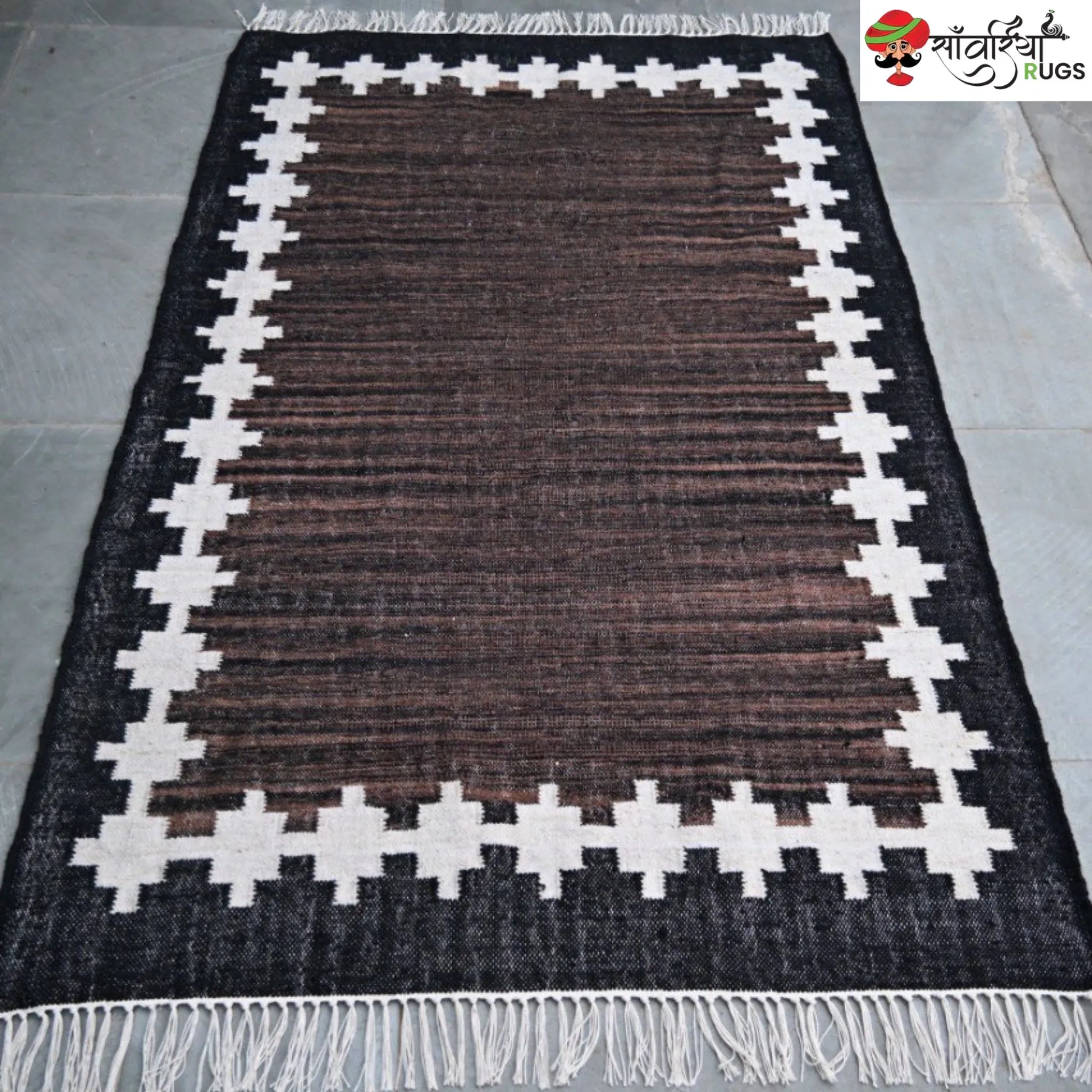 Handwoven Kilim Wool Cotton Rug for Modern & Tribal Interiors