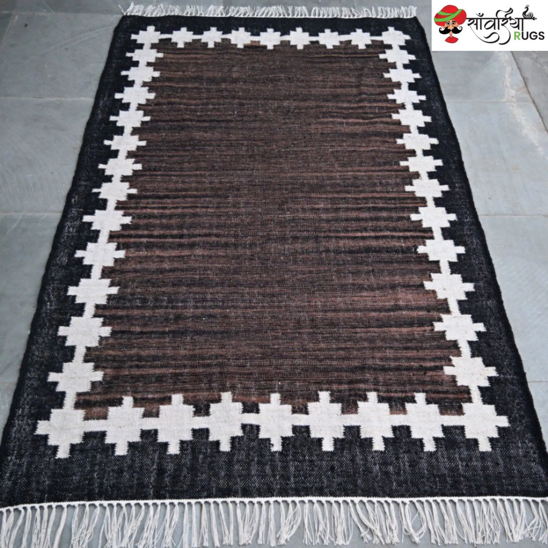 Handwoven Kilim Wool Cotton Rug for Modern & Tribal Interiors