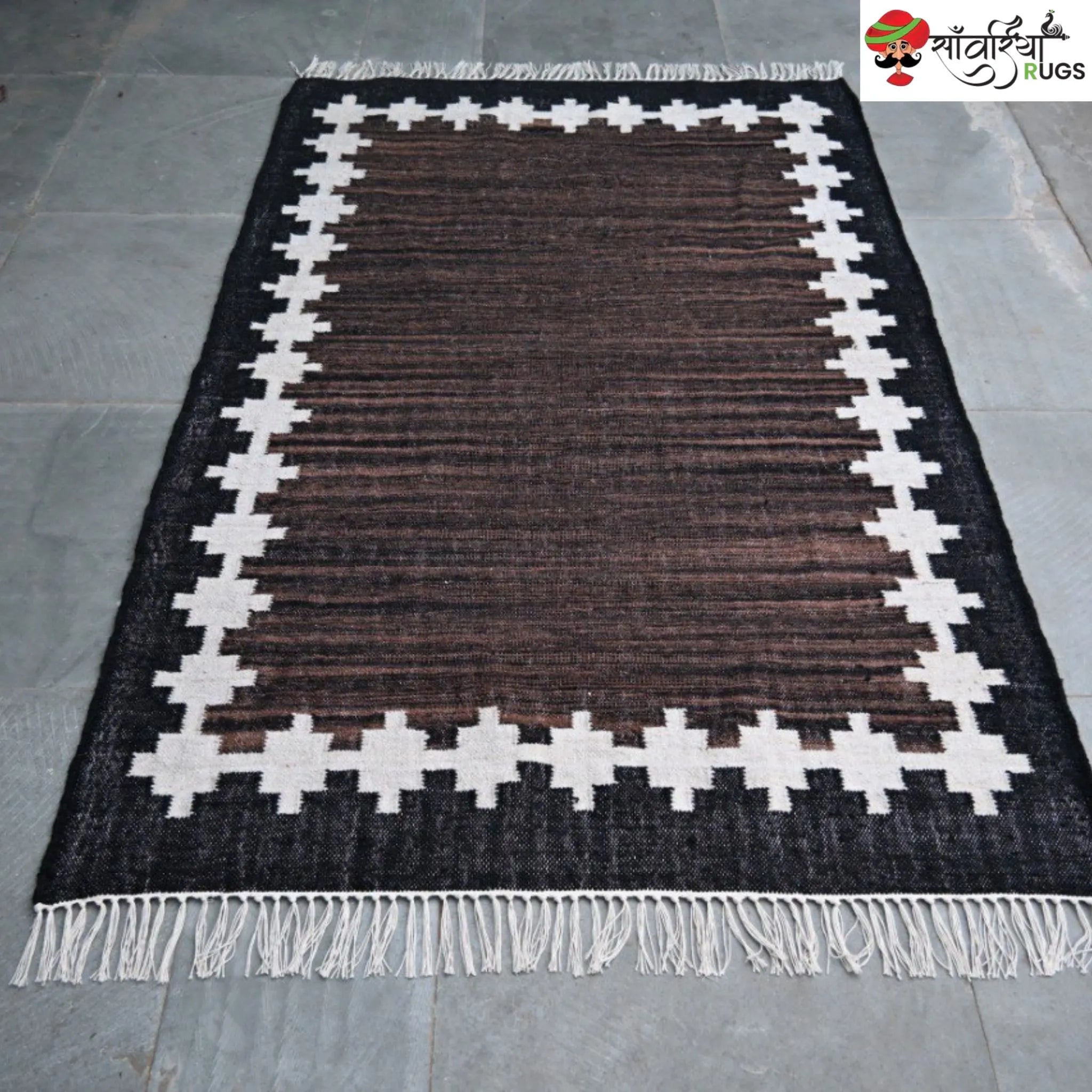 Handwoven Kilim Wool Cotton Rug for Modern & Tribal Interiors