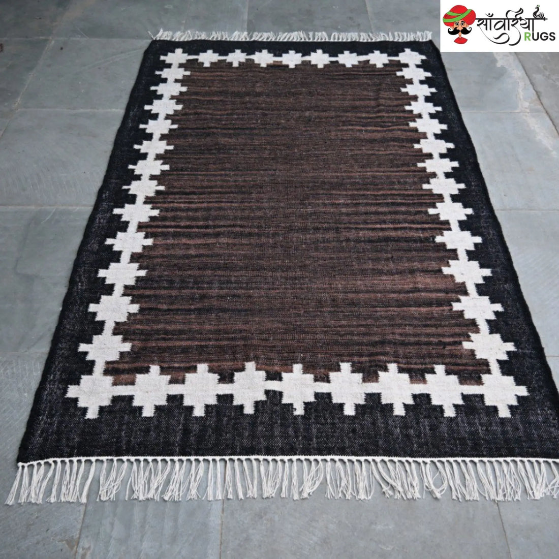 Handwoven Kilim Wool Cotton Rug for Modern & Tribal Interiors
