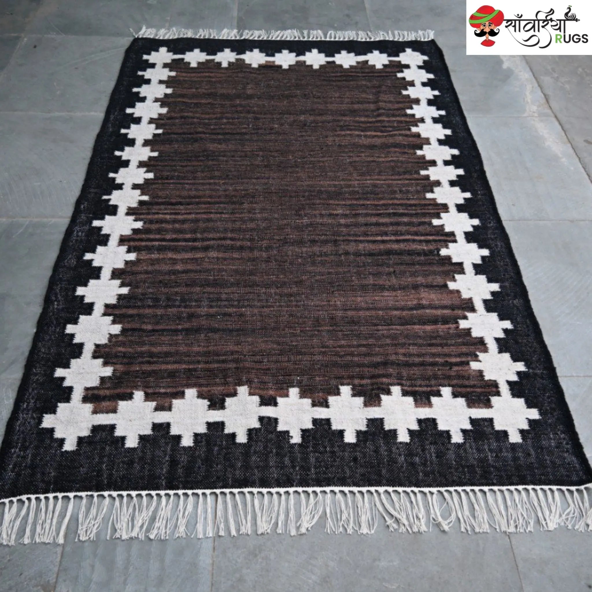 Handwoven Kilim Wool Cotton Rug for Modern & Tribal Interiors