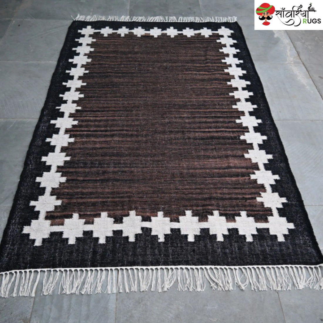 Handwoven Kilim Wool Cotton Rug for Modern & Tribal Interiors