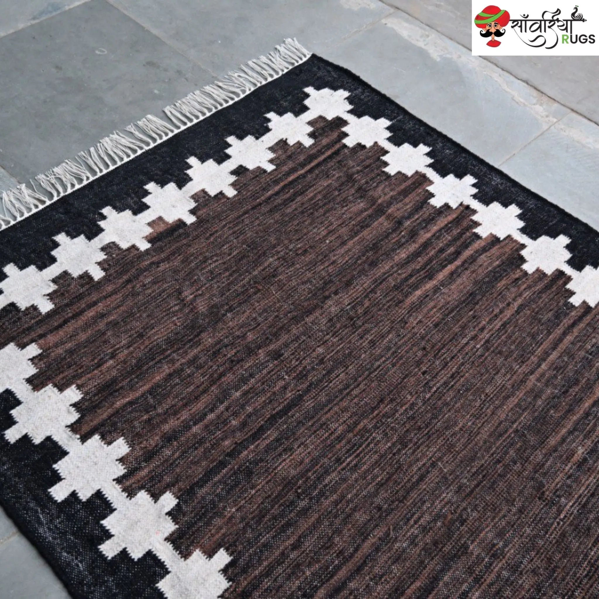 Handwoven Kilim Wool Cotton Rug for Modern & Tribal Interiors