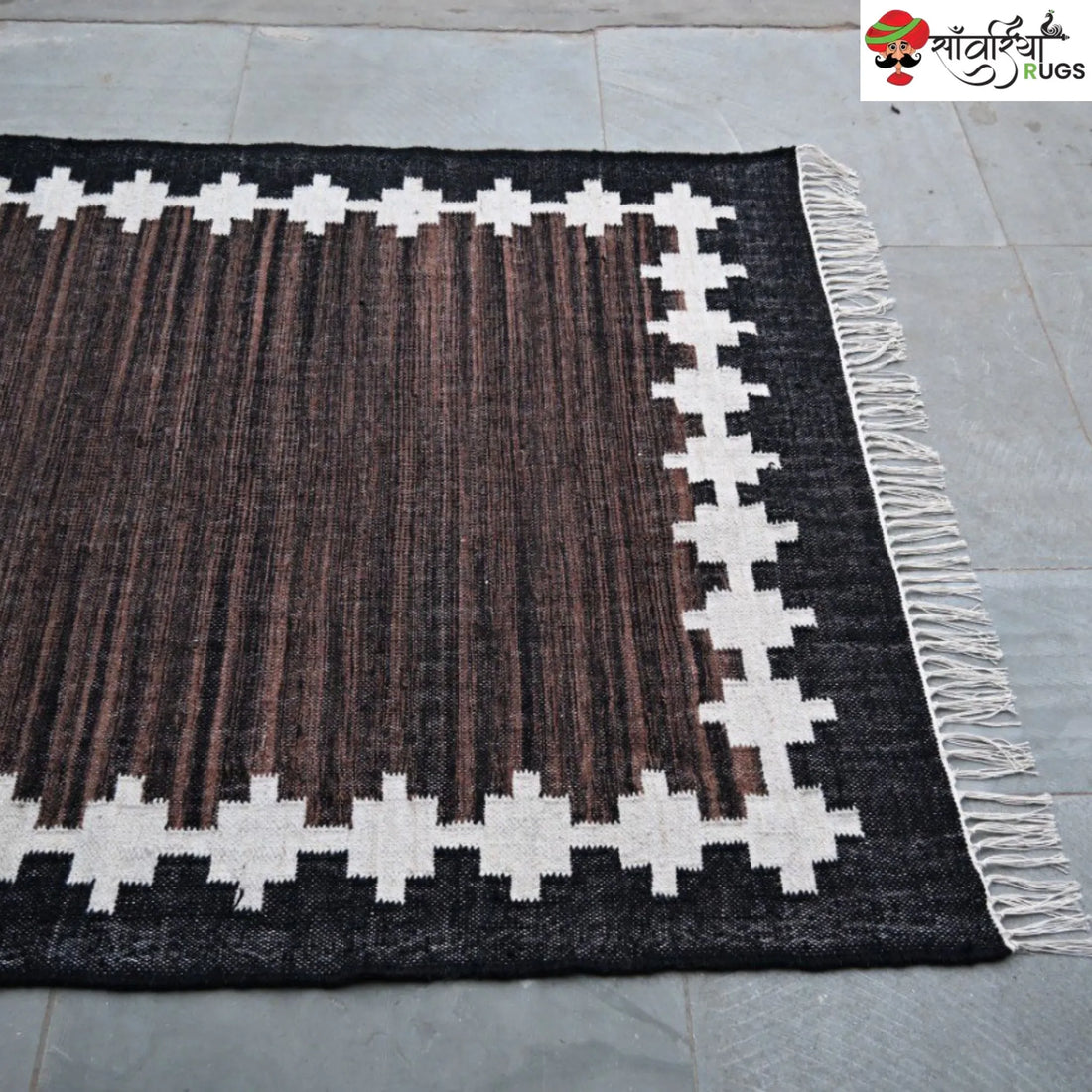 Handwoven Kilim Wool Cotton Rug for Modern & Tribal Interiors