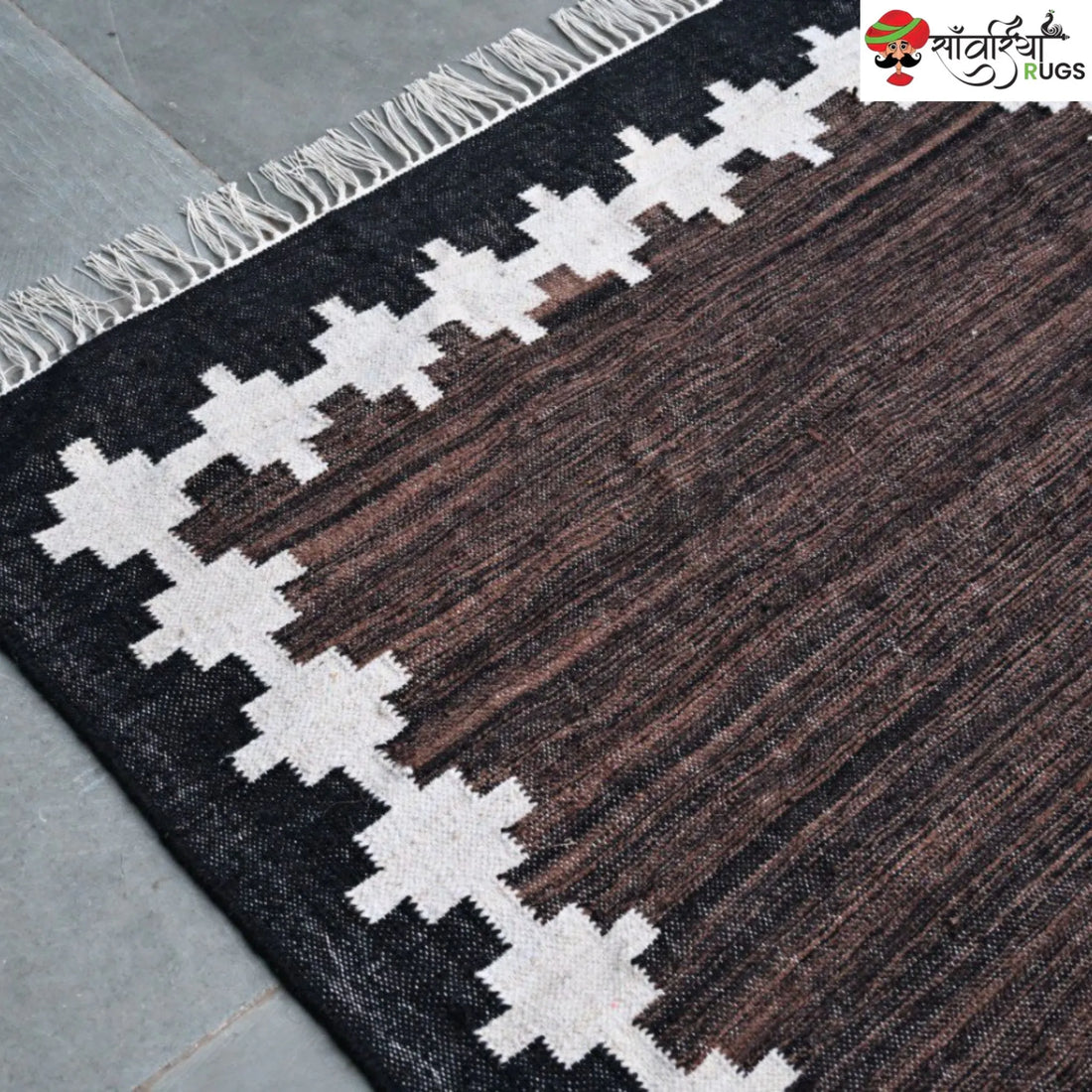 Handwoven Kilim Wool Cotton Rug for Modern & Tribal Interiors