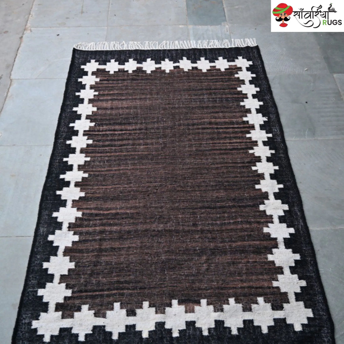 Handwoven Kilim Wool Cotton Rug for Modern & Tribal Interiors