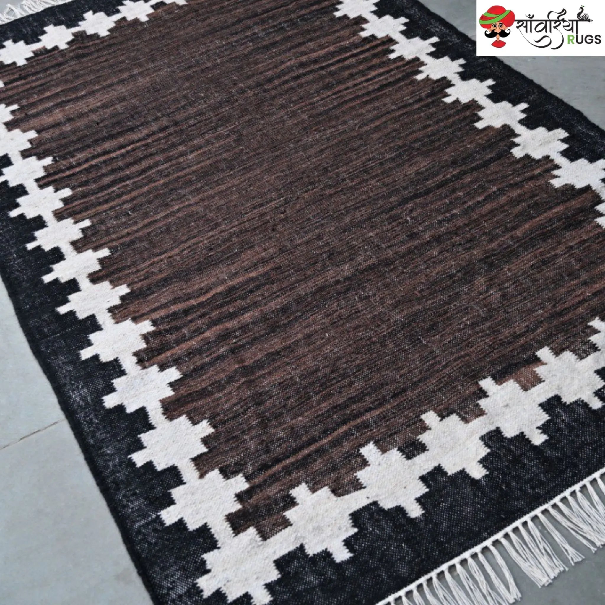 Handwoven Kilim Wool Cotton Rug for Modern & Tribal Interiors
