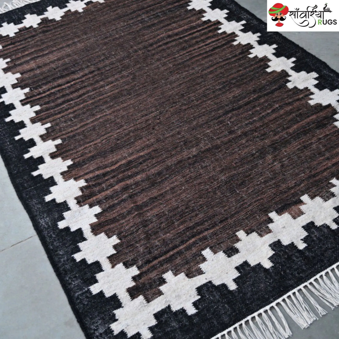 Handwoven Kilim Wool Cotton Rug for Modern & Tribal Interiors