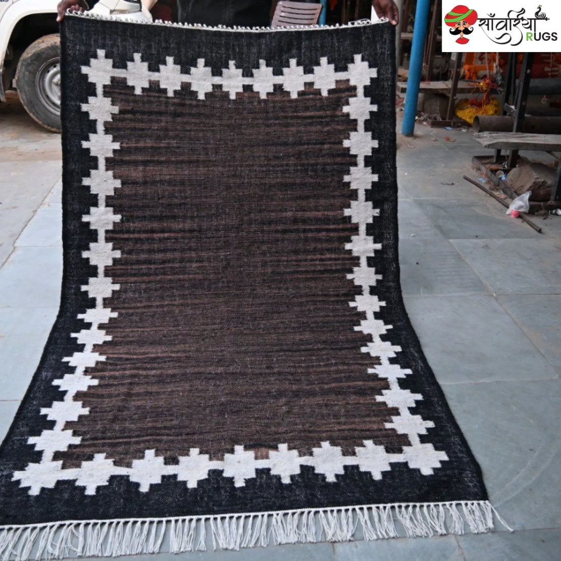 Handwoven Kilim Wool Cotton Rug for Modern & Tribal Interiors