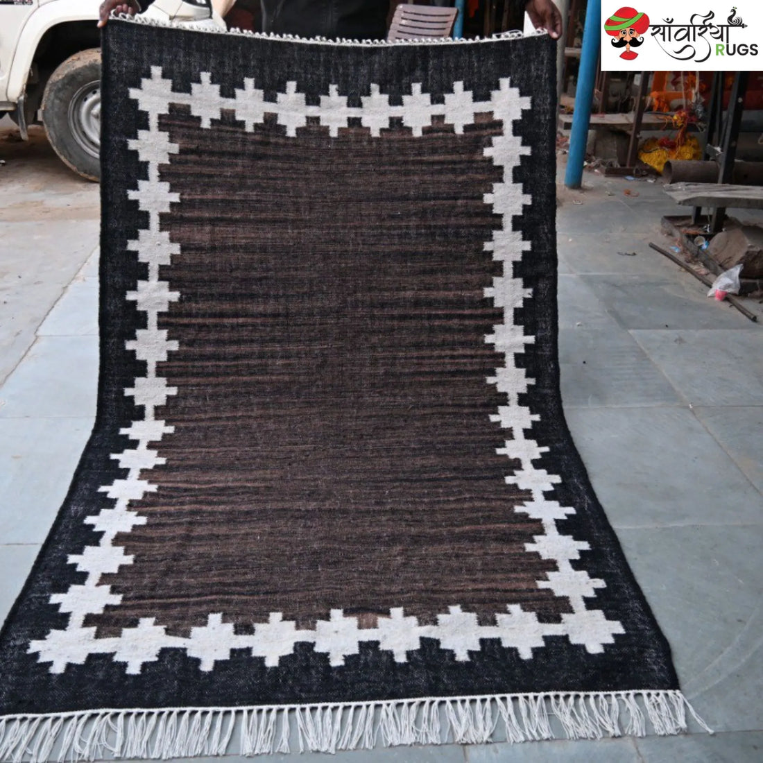 Handwoven Kilim Wool Cotton Rug for Modern & Tribal Interiors