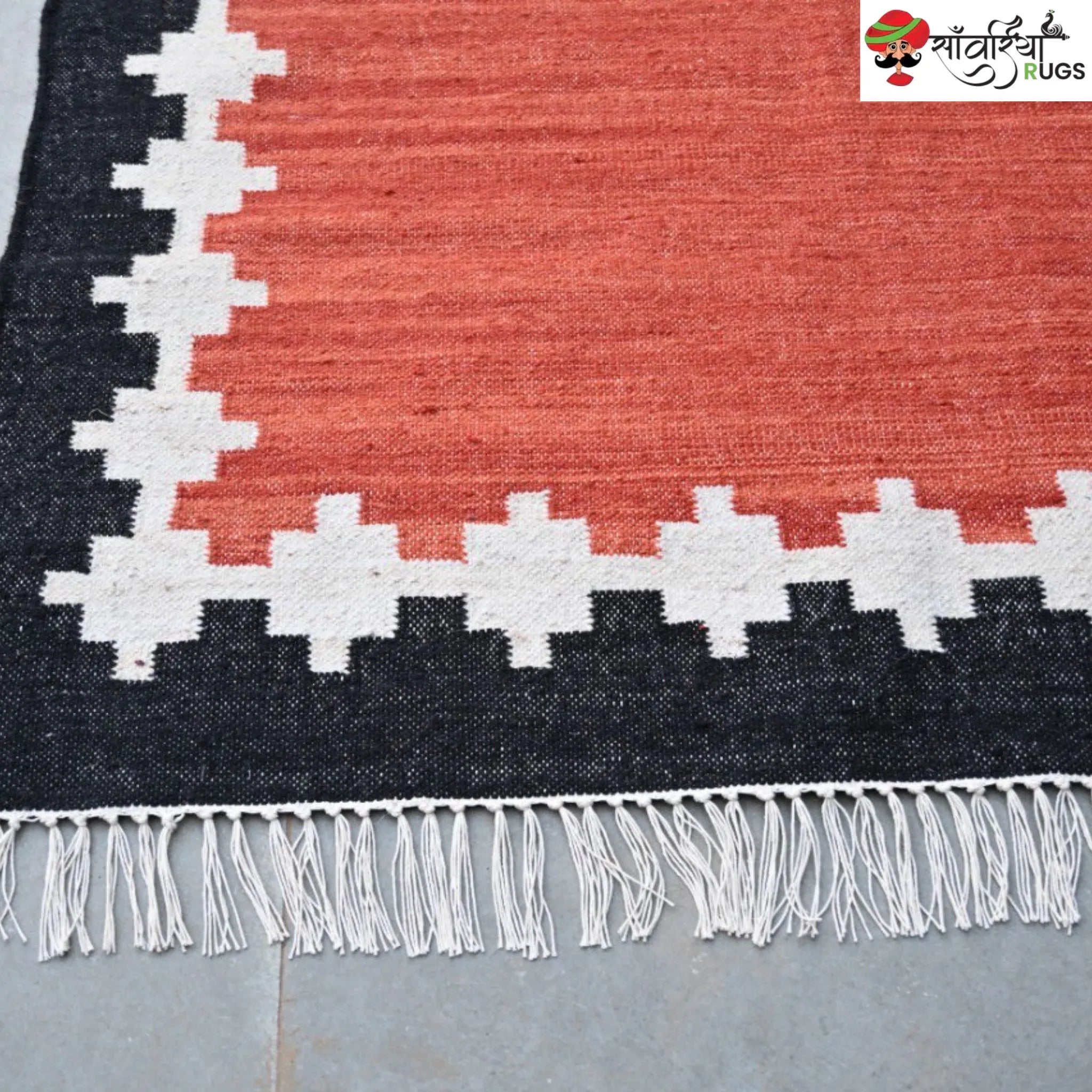 Handwoven Kilim Wool Cotton Rug for Modern & Tribal Interiors