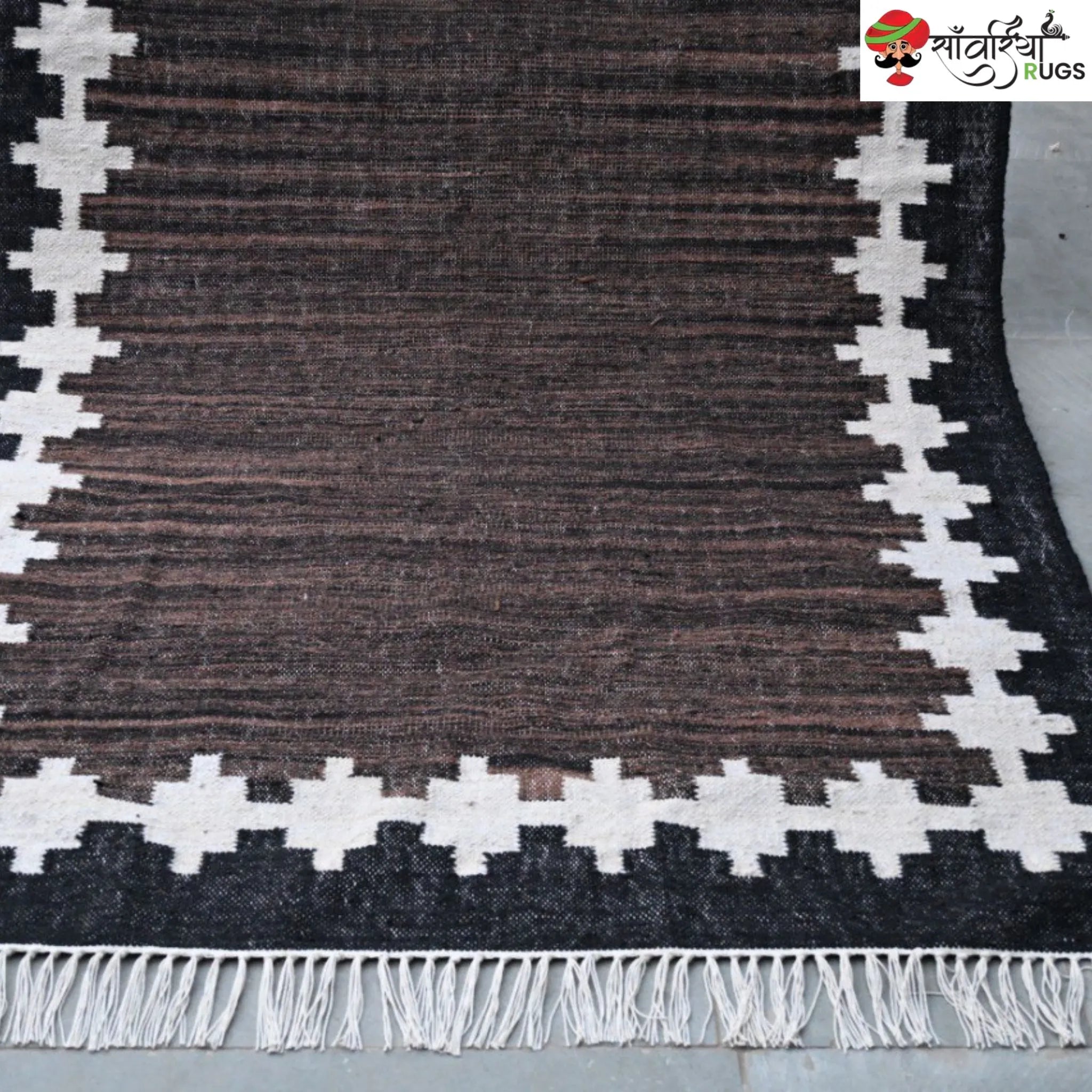 Handwoven Kilim Wool Cotton Rug for Modern & Tribal Interiors
