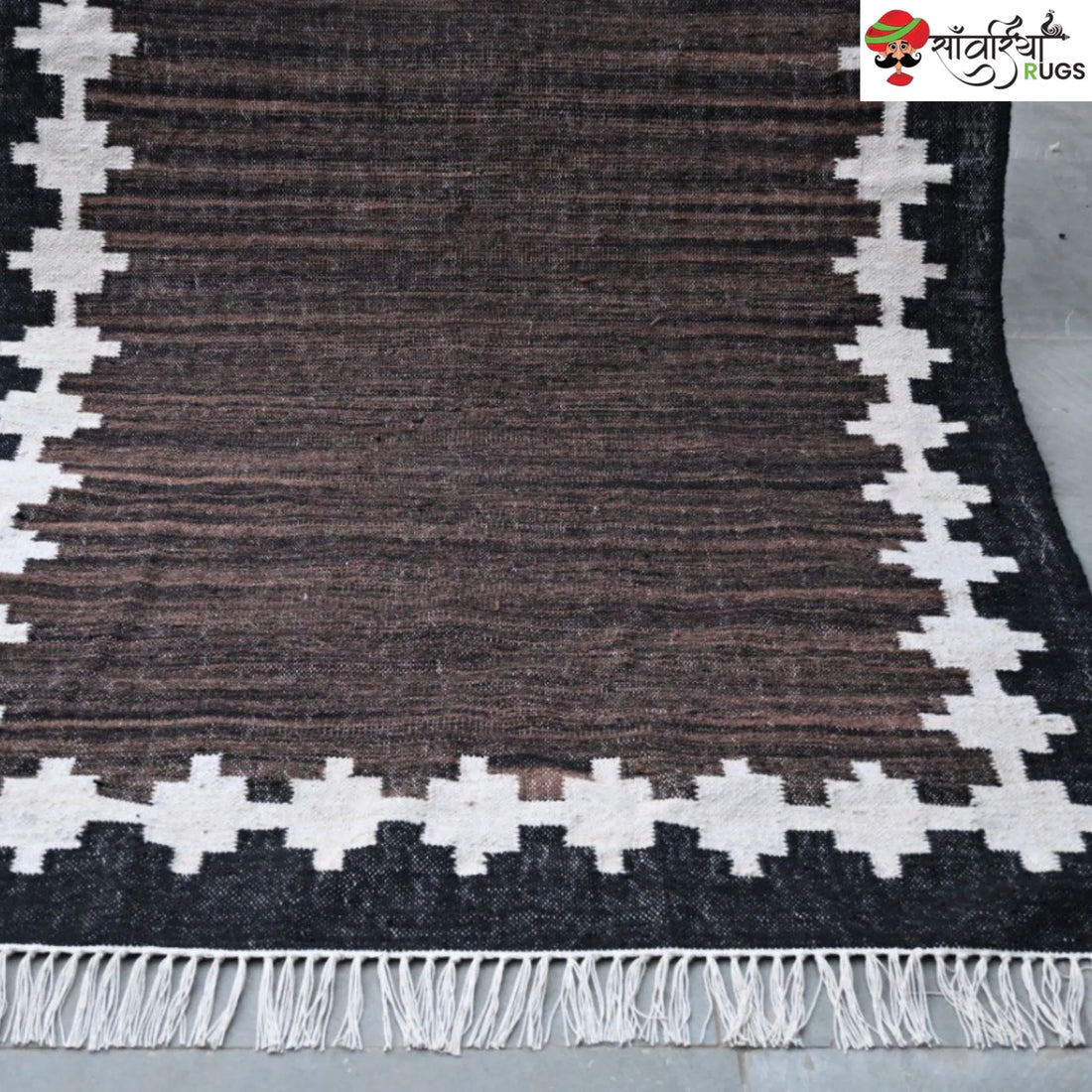 Handwoven Kilim Wool Cotton Rug for Modern & Tribal Interiors