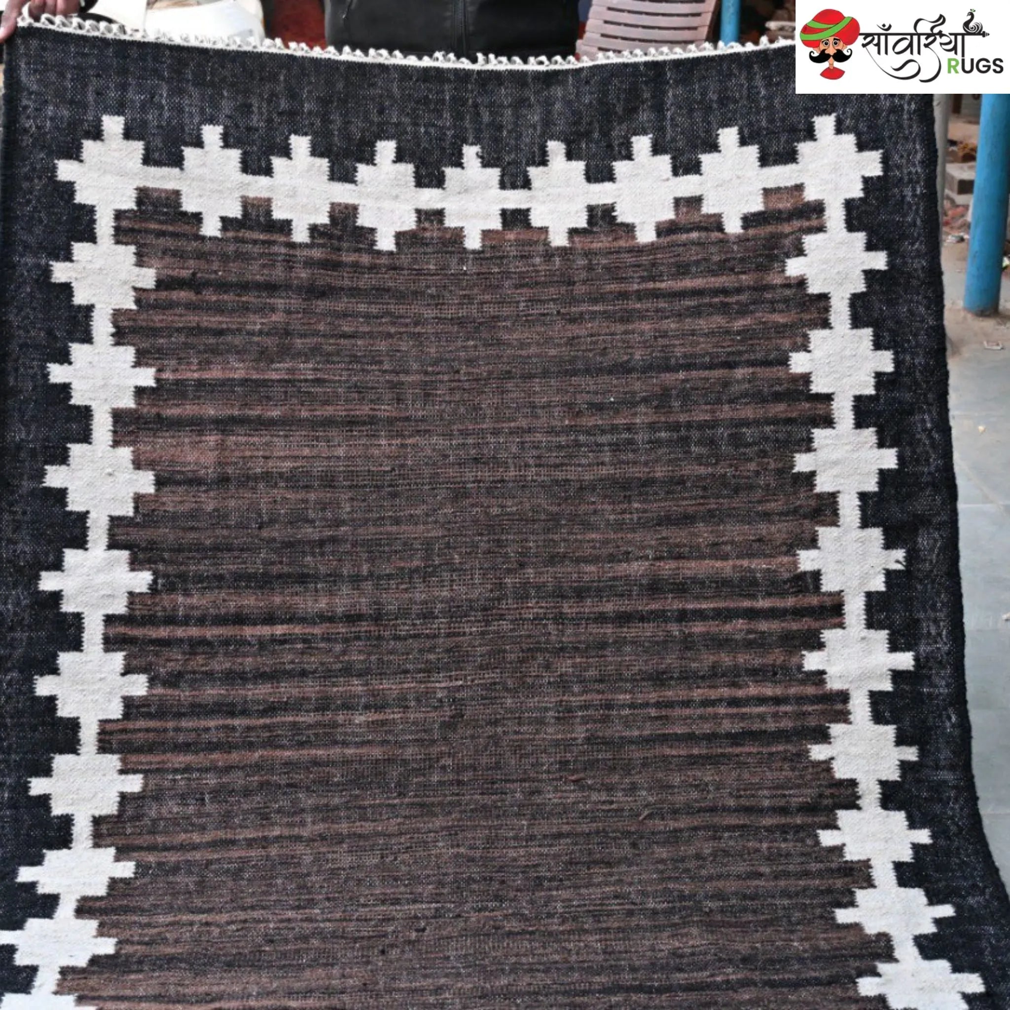 Handwoven Kilim Wool Cotton Rug for Modern & Tribal Interiors