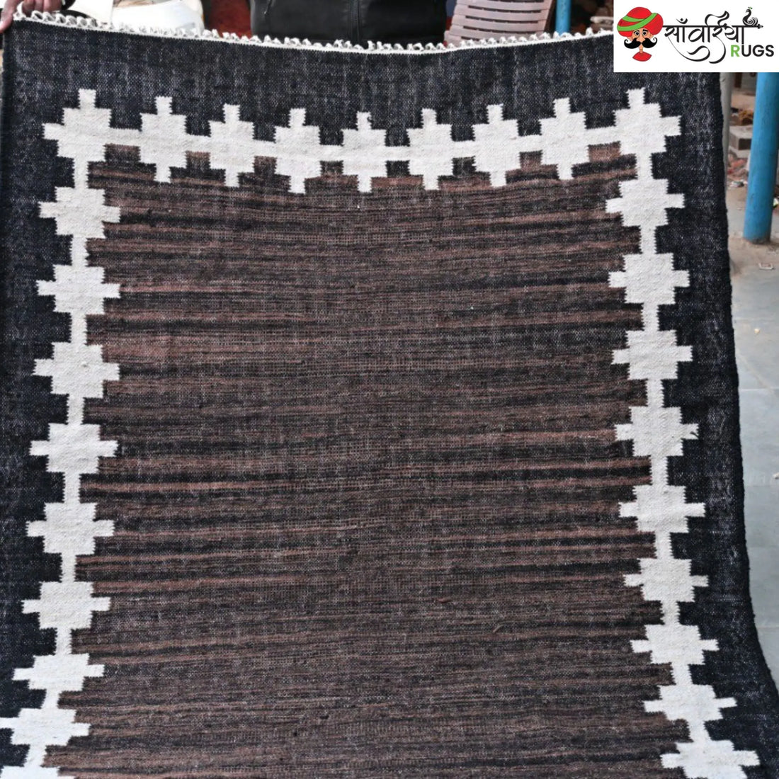 Handwoven Kilim Wool Cotton Rug for Modern & Tribal Interiors