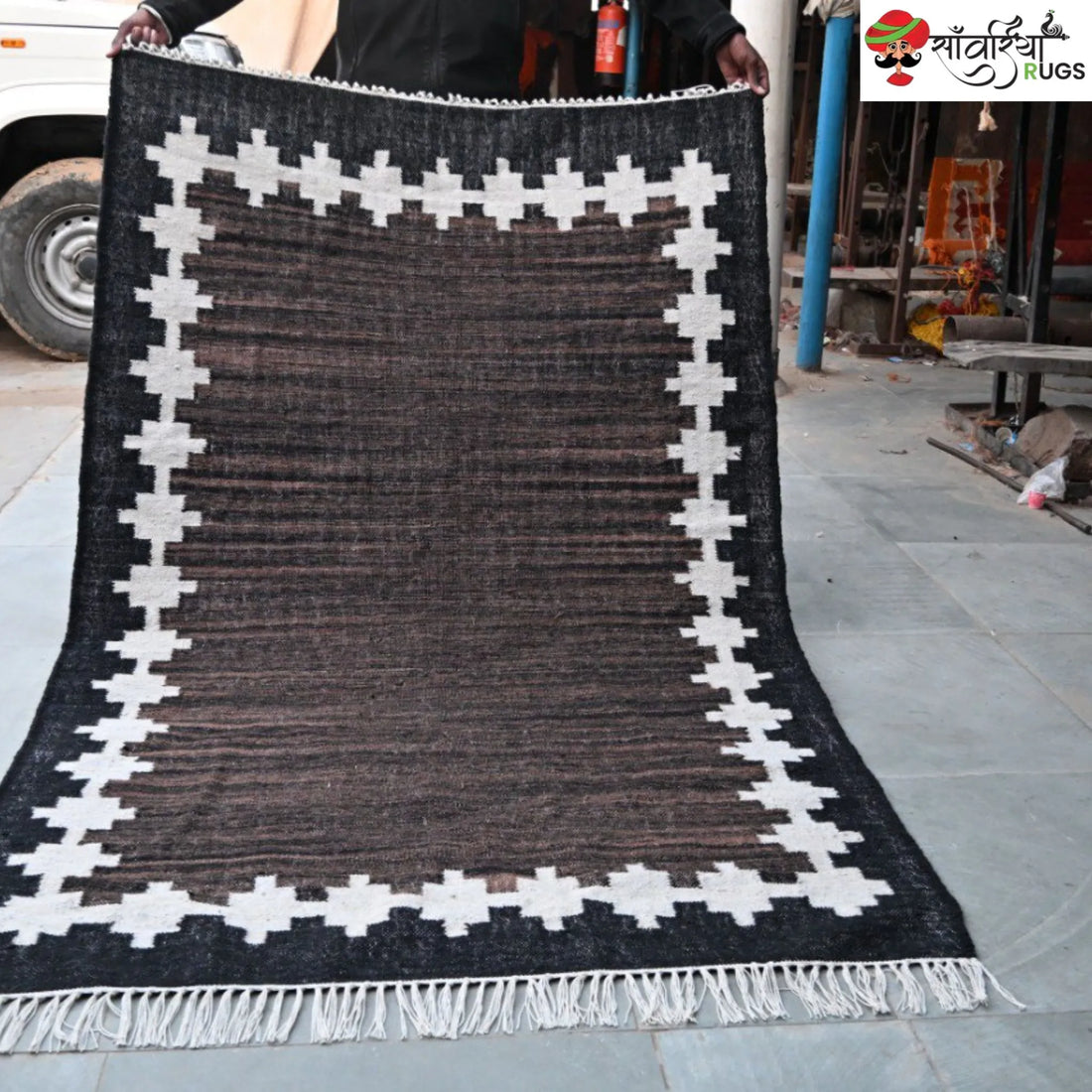 Handwoven Kilim Wool Cotton Rug for Modern & Tribal Interiors