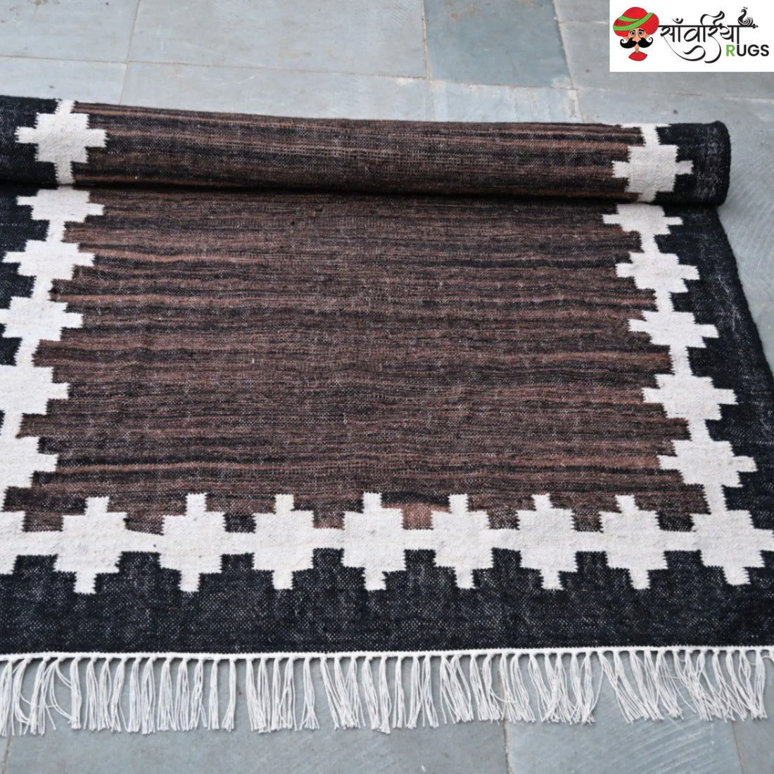 Handwoven Kilim Wool Cotton Rug for Modern & Tribal Interiors