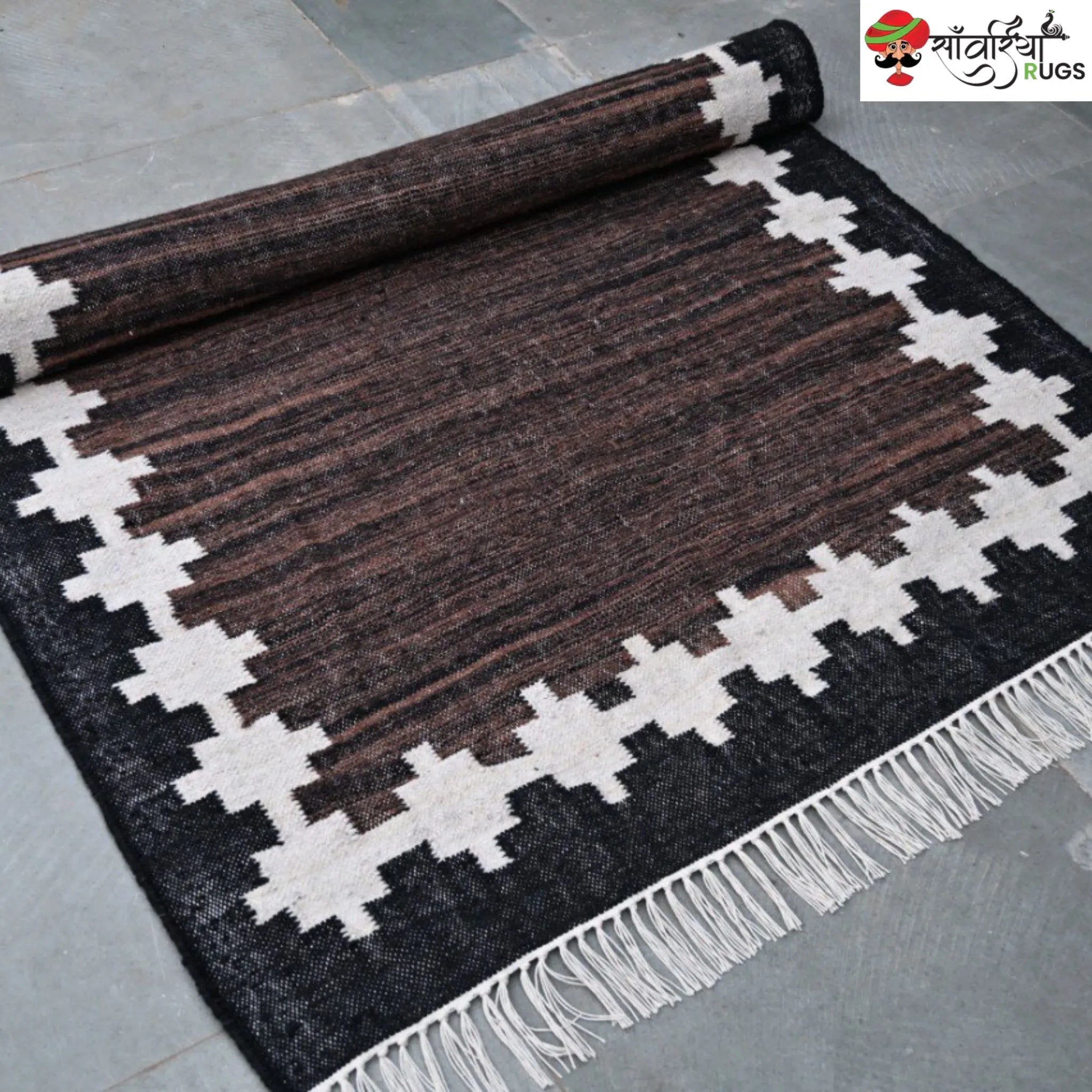 Handwoven Kilim Wool Cotton Rug for Modern & Tribal Interiors