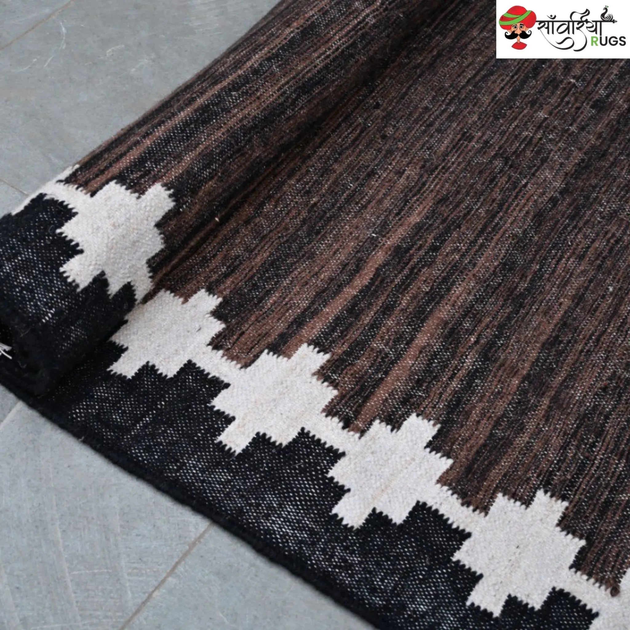 Handwoven Kilim Wool Cotton Rug for Modern & Tribal Interiors