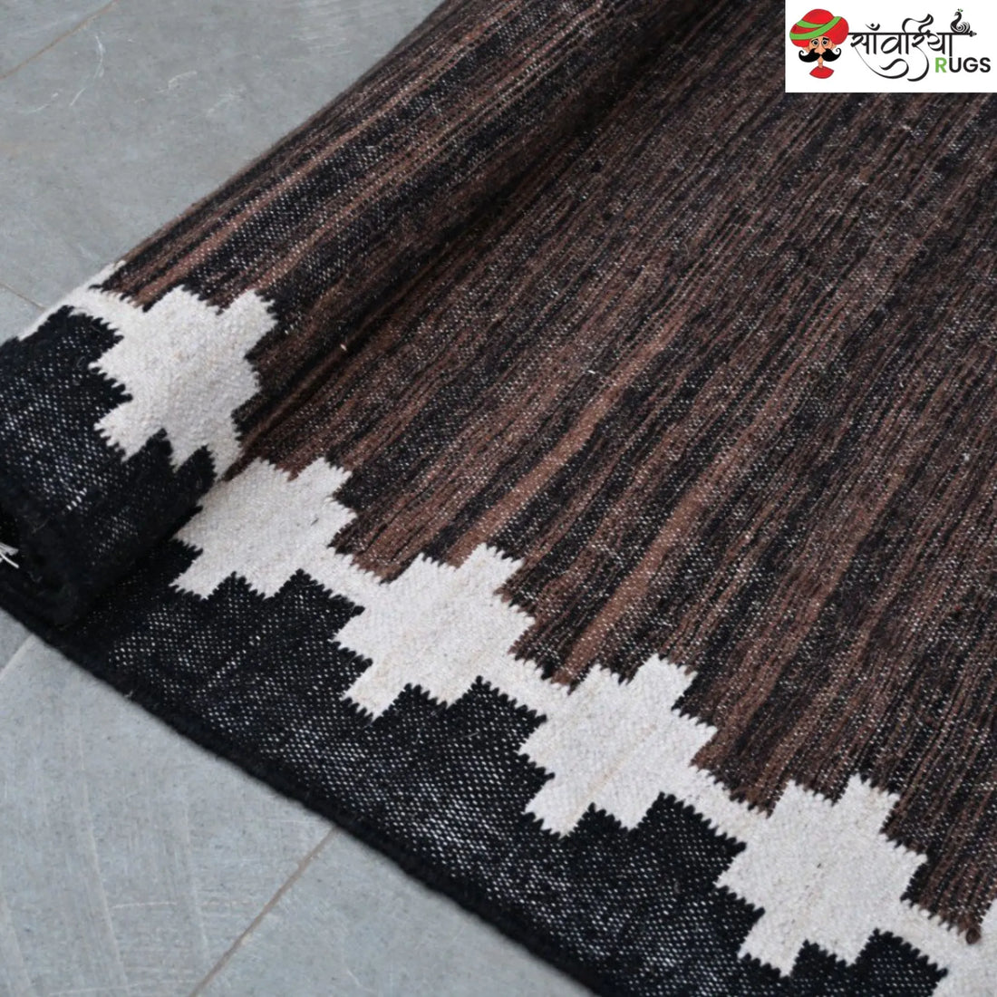 Handwoven Kilim Wool Cotton Rug for Modern & Tribal Interiors