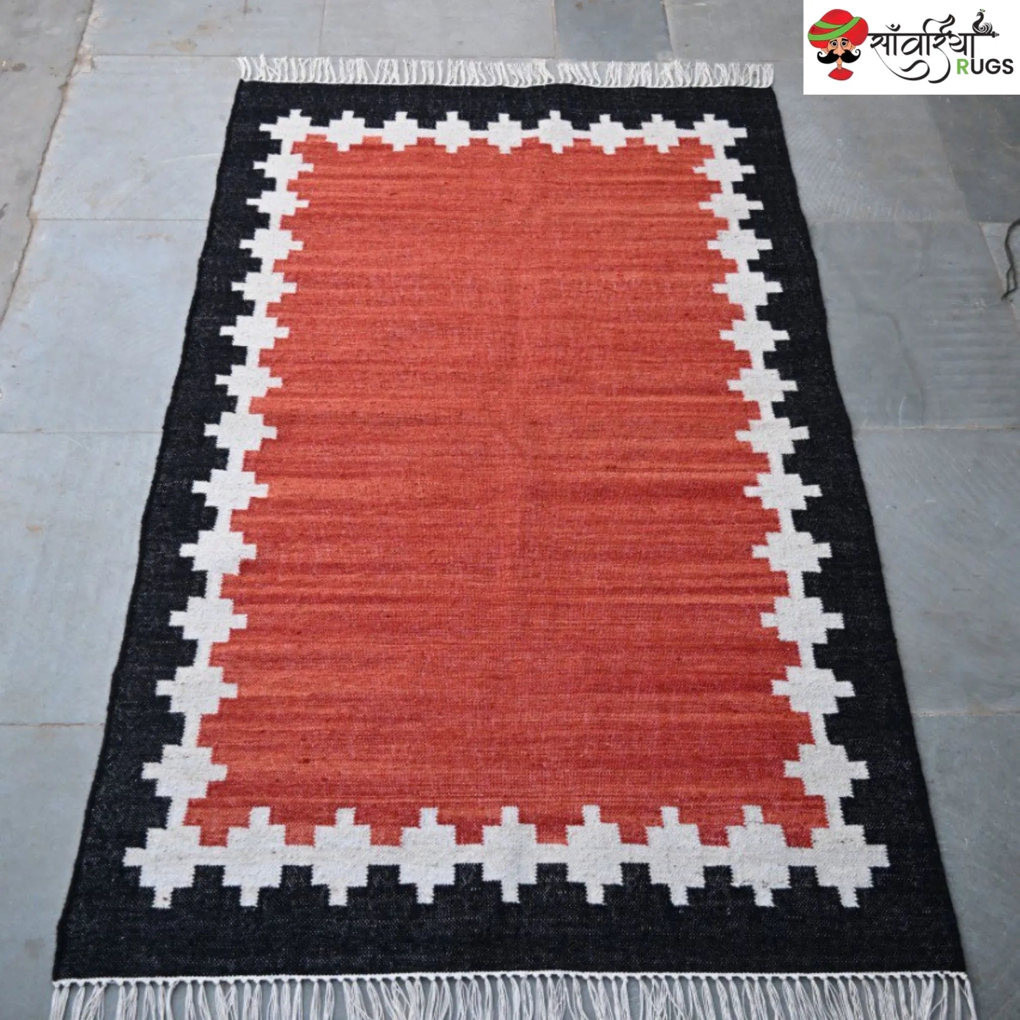 Handwoven Kilim Wool Cotton Rug for Modern & Tribal Interiors