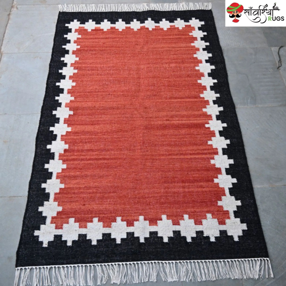 Handwoven Kilim Wool Cotton Rug for Modern & Tribal Interiors