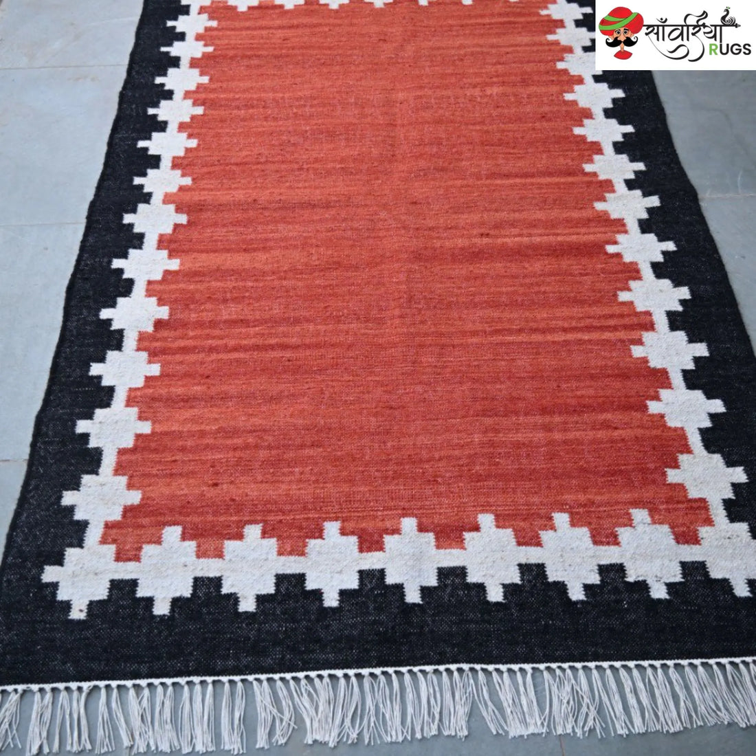 Handwoven Kilim Wool Cotton Rug for Modern & Tribal Interiors