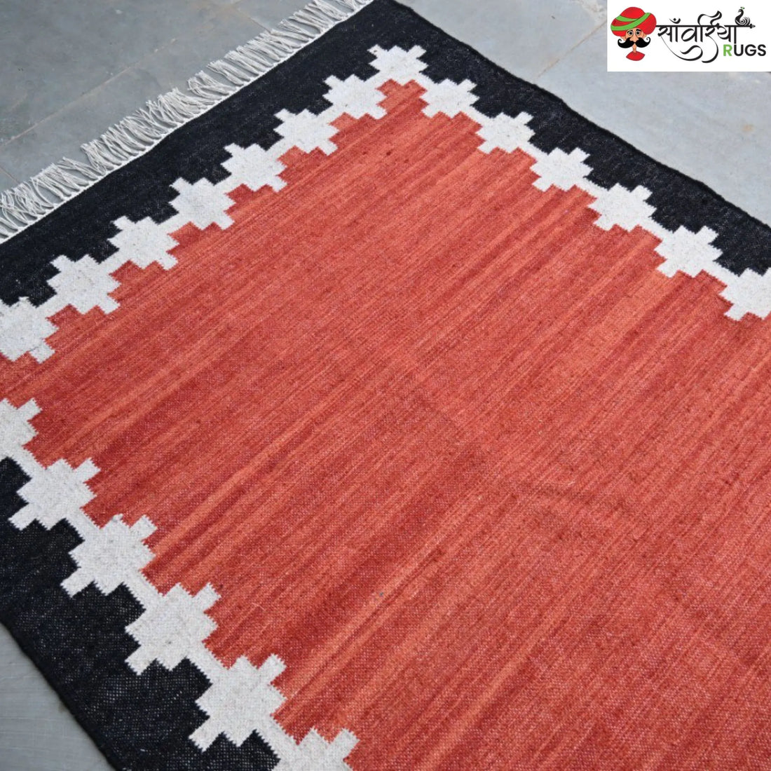 Handwoven Kilim Wool Cotton Rug for Modern & Tribal Interiors