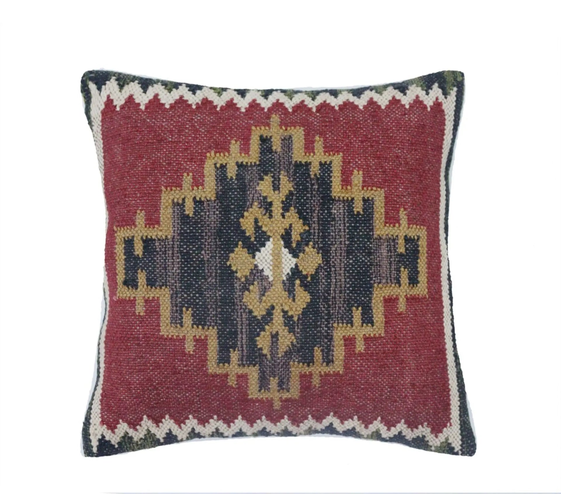 18x18 Inches Handmade Wool Jute Kilim Pillow Covers