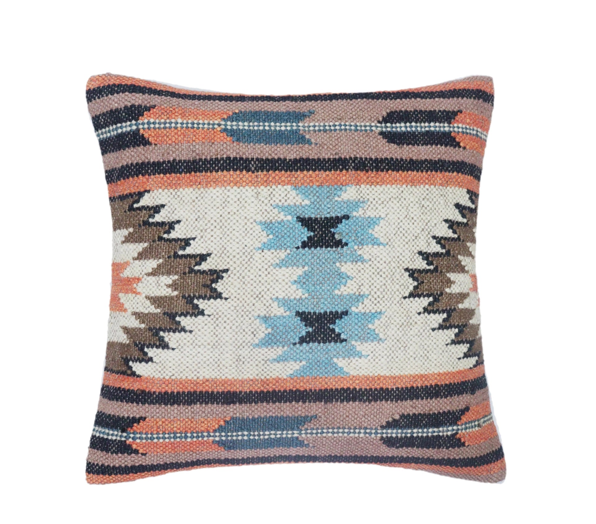 Colorful Handmade Wool And Jute Kilim Cushion Cover